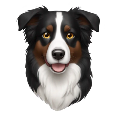 black and white border collie with brown eyes sticker