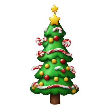 Christmas tree with candy canes hanging  sticker