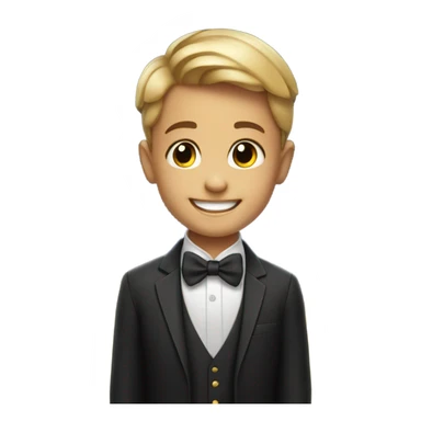 smiling boy in formal attire fireworks  sticker