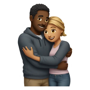 Couple in love hug  sticker