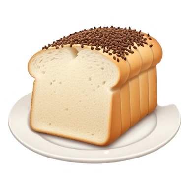 Slice of white bread on a white plate with chocolate sprinkles on top sticker