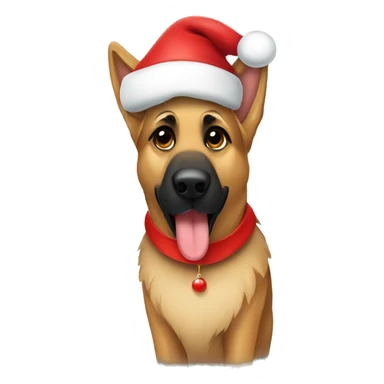 German Shepard santa hat sticker