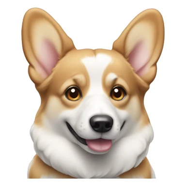tan and white corgi with icey blue eyes and pointy ears sticker