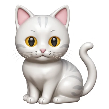 Draw a cute cat figurine, isometric camera with a High-Angle Shot sticker