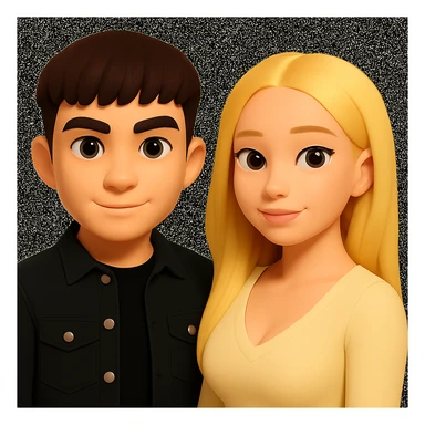 Slightly increase the volume of the upper body of the girl and move the girl to the right, maintaining the style of the image. sticker