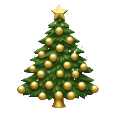 Christmas tree with white and gold decorations sticker
