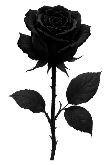 goth black white rose , remove background  sticker
