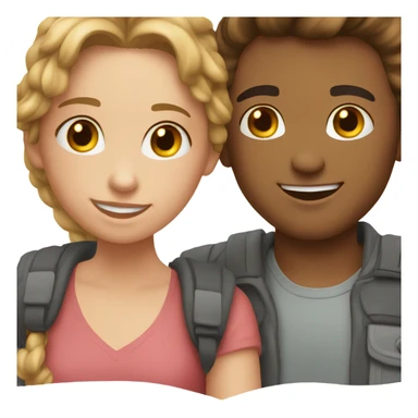 Young couple sticker