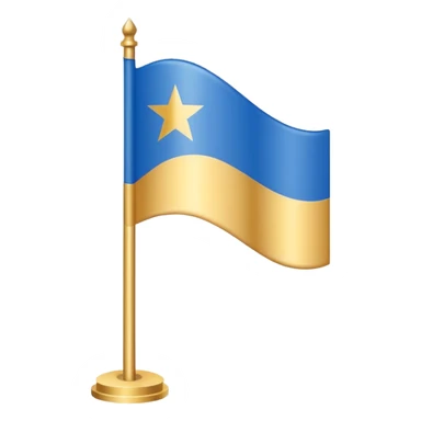 Make a golden and blue colour of flag and add a T letter in middle , makes like a country flag and made shiby sticker