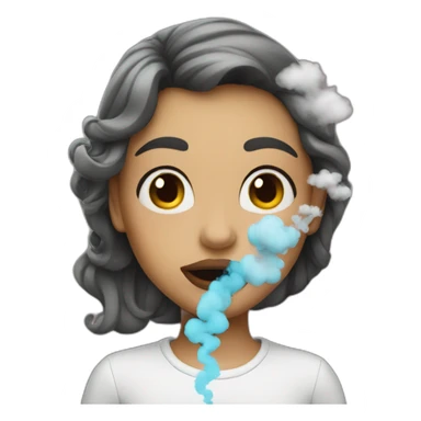 girl with smoke on her mouth sticker