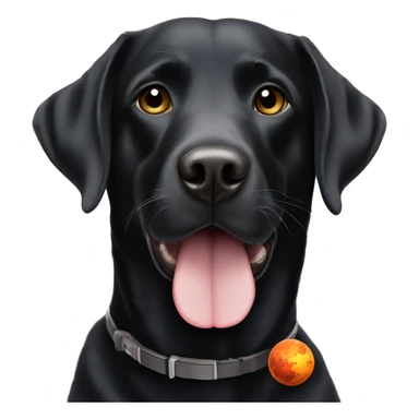 Black labrador with Mars in background sticker