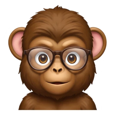 monkey reading glasses sticker