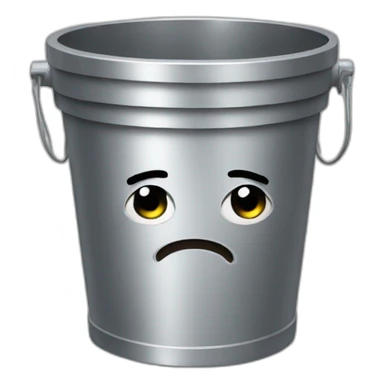 Sad wastebucket  sticker