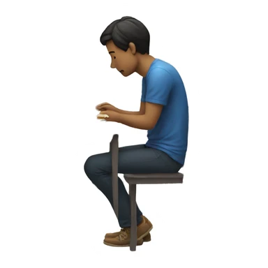 person who eating alone sticker