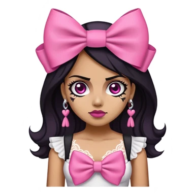 Caveira 💀 de laço rosa sticker