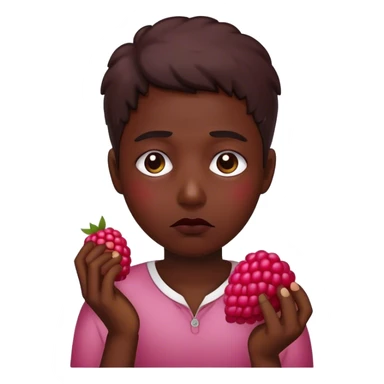 Friendly sad raspberry  sticker