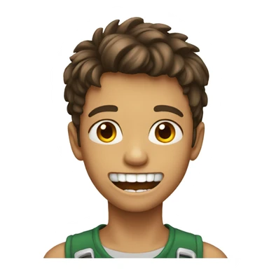 A boy has sharp teeth sticker