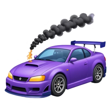 Purple and navy blue car doing a drift. sticker