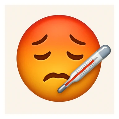 emoji with medical thermometer sticker