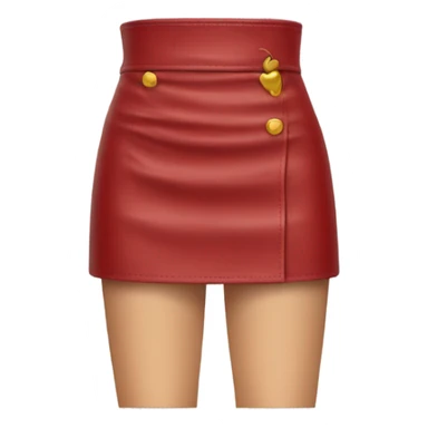 Red leather mini skirt isolated sticker