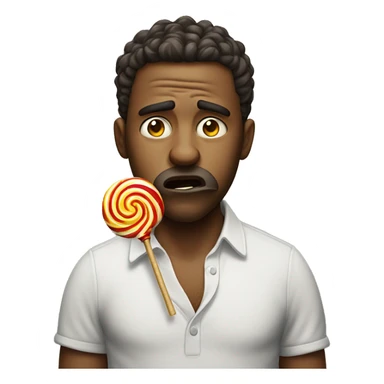 Dissatisfied with a lollipop in his mouth sticker