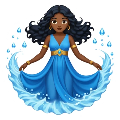 diosa del agua pelo negro sticker