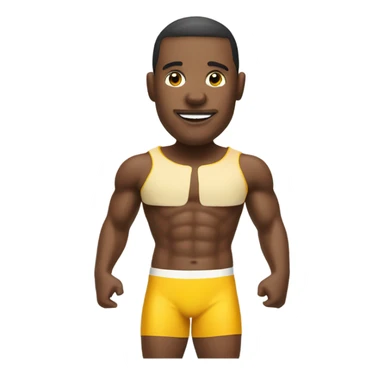 Football player in bathing suit with cheese on head sticker