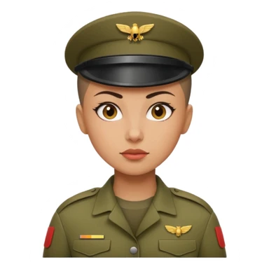 female soldier hair style sticker