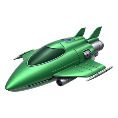 green spacecraft sticker