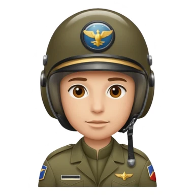 a military pilot in an aviation helmet and a modern uniform. maximum quality sticker