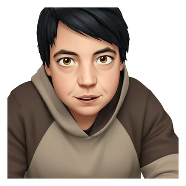 boy with black hair portrait sticker