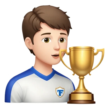 White Josh Allen kissing trophy  sticker