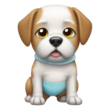 Dog wearing diaper sticker