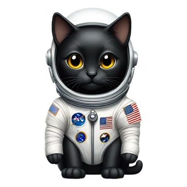 Black astronaut cat sticker