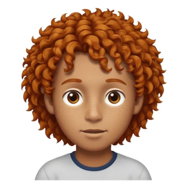 a brown boy with curly ginger hair sticker