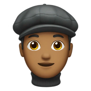 person wearing a turtleneck and beret sticker