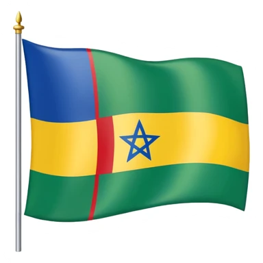 emoji-style Kabylie flag with blue, yellow, green stripes and a central red ⵣ (Yaz) symbol, vibrant and easily recognizable at small scale sticker