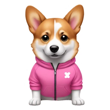 Corgie wearing a pink tracksuit  sticker
