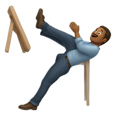 man flipping over table sticker