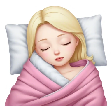 Girl with pink blanket sleeping  sticker