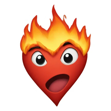 Flaming heart sticker