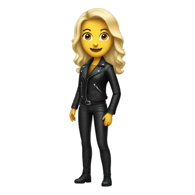 A blonde woman in a black leather outfit sticker