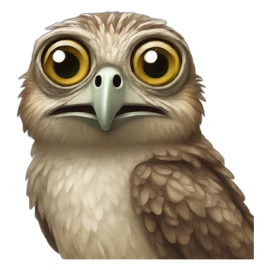 potoo bird with huge eyes sticker