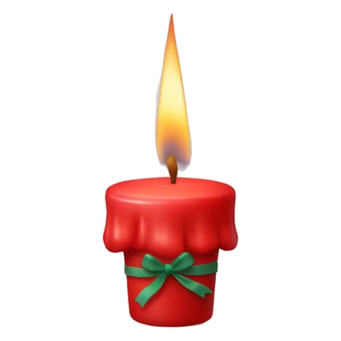 Red candle with bow sticker