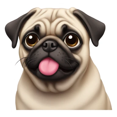 Pug with pink nose sticker