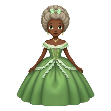 marie Antoinette fashion dark skinned woman green dress sticker