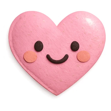 adorable pastel pink heart, glittery, soft shine, no arms or legs, full body, kawaii paper craft style sticker