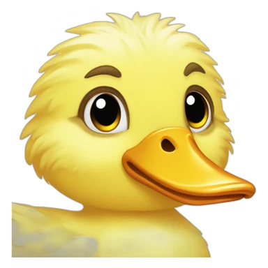 Cute fluffy duck emoji sticker