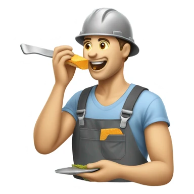 Roofer eating sticker