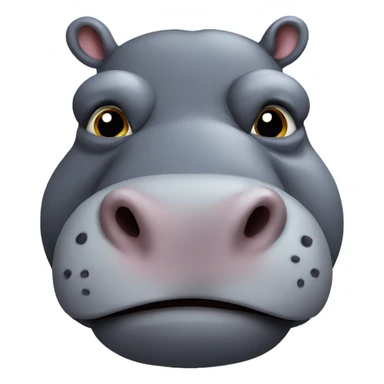 Hippo with beard sticker